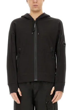 C.P. Company Black Zip Sweatshirt With Hood - Größe L