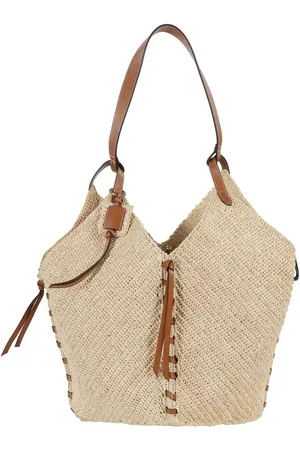 Isabel Marant Totes & Shopper - Raffia Tote Bag With Cognac Leather Trim - Gr. unisize - in - für Damen