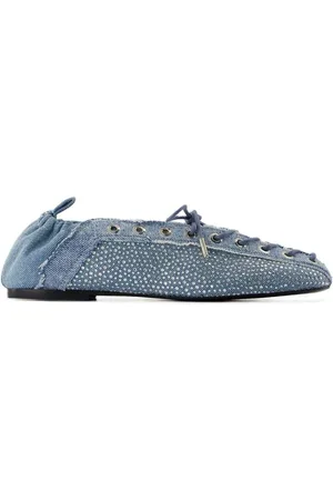 Ganni Eyelets Ballerinas - Denim - Blue - Gr. 35 (EU) - in