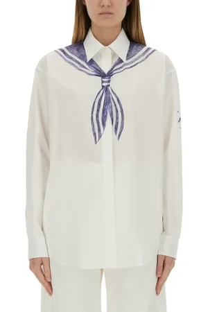 Moschino Printed Cotton Shirt With Classic Collar And Long - Größe 40