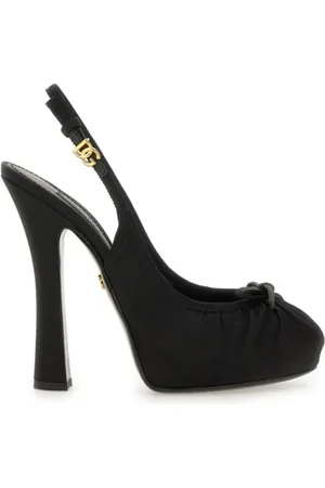 Dolce & Gabbana Sandalen - Satin Slingback Heels With Bow Detail - Gr. 36 (EU) - in - für Damen