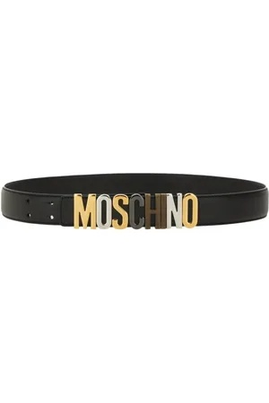 Moschino Gürtel - Leather Belt With Bold Logo Design - Gr. 90 - in - für Damen