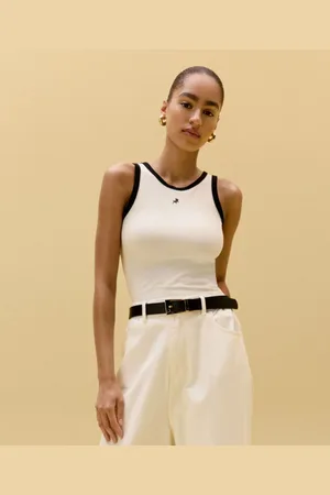 Lois LOIS Weißes Tanktop mit Kontrastausschnitt - Größe L