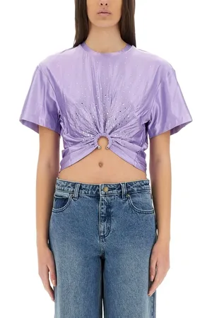 Paco rabanne Cropped Front Twist T-Shirt - Größe S