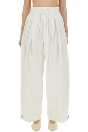 Jil Sander High-Waisted Wide Pants In Cotton Gabardine - Größe 34