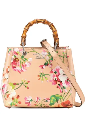 Gucci Shopper - 2000-2015 Mini Calfskin Blooms Bamboo Shopper Satc - Gr. unisize - in Gold - für Damen