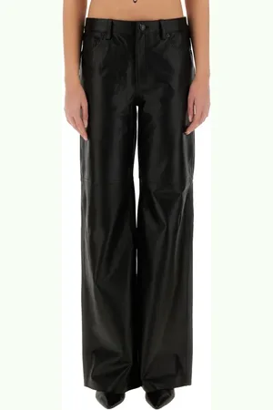 Michael Kors Wide-Leg Black Lamb Leather Pants - Größe 2