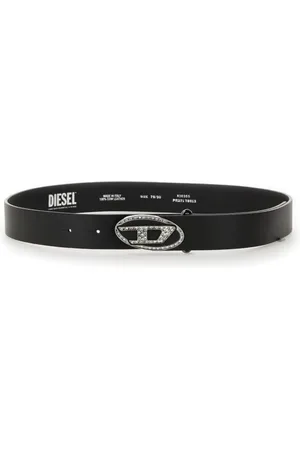 Diesel Gürtel - Black Belt With Logo Buckle - Gr. 70 - in - für Damen