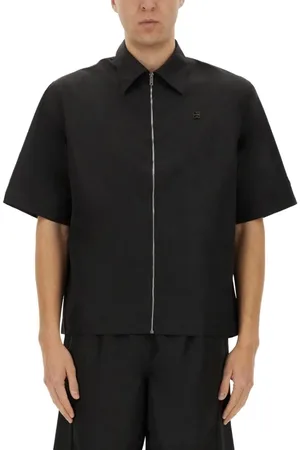 Givenchy Zippered Black Casual Shirt With Classic Collar - Größe 39