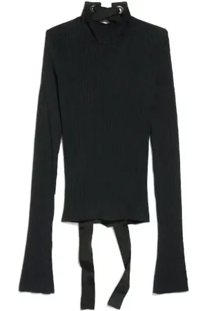 Balenciaga Fitted Black Sweater With Ribbed Texture - Größe S