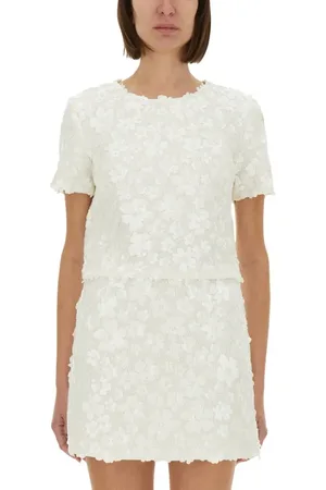 Michael Kors Top With Floral Appliqués - Größe M