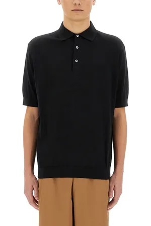 LARDINI Black Knitted Polo - Größe M