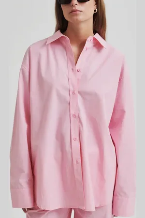 Second Female Pinke, oversized Bluse - Größe L