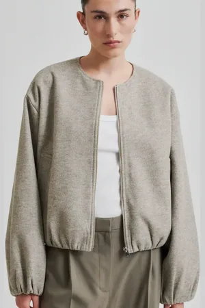 Second Female Beige melierte Bomberjacke - Größe L