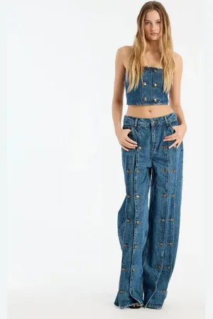 ROTATE Dunkelblaue Jeans mit Knopfdetails - Größe 26