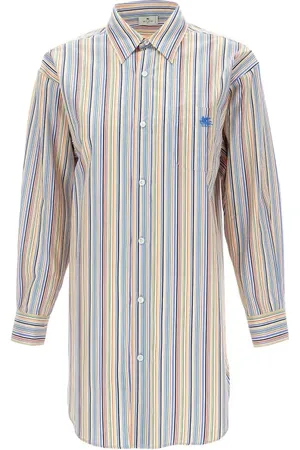 Etro Oversized Multicolor Shirt With Stripe Motif And P - Größe 38