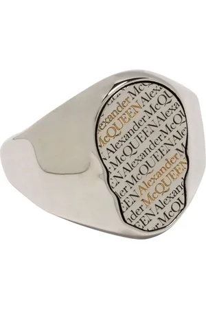 Alexander McQueen Armbänder - Skull Tag Ring - Gr. 17 - in Silber - für Damen