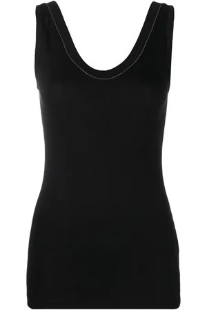 Brunello Cucinelli Black Cotton Tank Top - Größe M