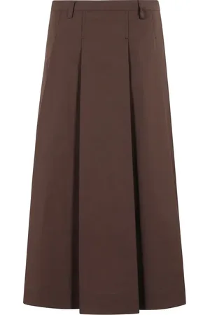 SEVENTY BY SERGIO TEGON A-Line Brown Poplin Stretch Maxi Skirt - Größe 44