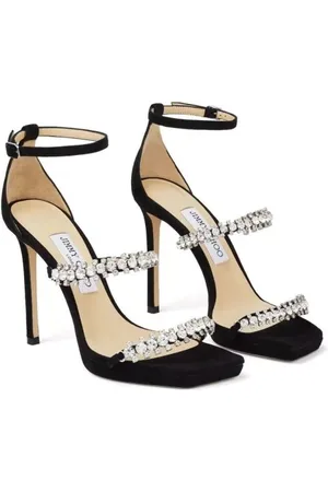 Jimmy Choo Hohe Schuhe - Black Bing Sandals With Crustal Embellishment In L - Gr. 41 (EU) - in - für Damen