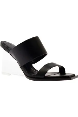 Alexander McQueen Sandalen - Black Wedge With Double Strap And Trasparent Plexi - Gr. 36 (EU) - in - für Damen