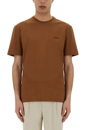 Ermenegildo Zegna Brown Regular Fit Cotton T-Shirt - Größe 48