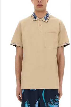 VERSACE Polo Shirt With Baroque Outline Collar - Größe L
