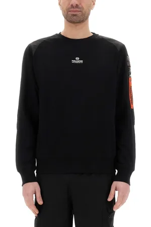 Parajumpers Classic Black Crew Neck Sweatshirt With Zip Pocket - Größe L