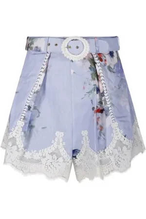 ZIMMERMANN Everley Lace Trim Tuck Shorts - Größe 1
