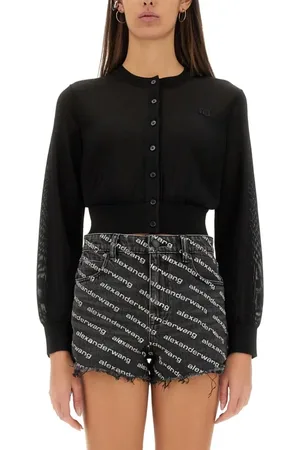 Alexander Wang Black Cropped Cardigan - Größe M