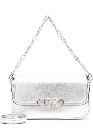 Michael Kors Hobo Bags - Silver-Tone Medium Parker Shoulder Bag In Leather - für Damen