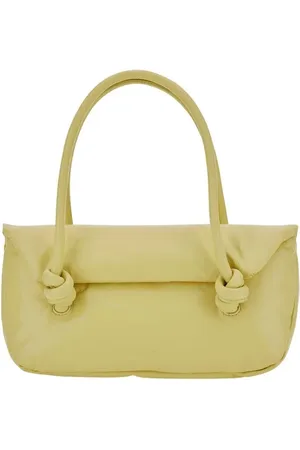 Jil Sander Hobo Bags - Knot Small Yellow Shoulder Bag With Laminated Logo - Gr. unisize - in - für Damen