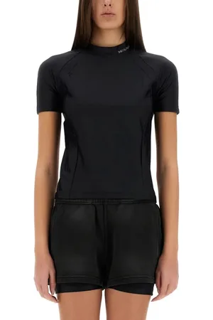 Alexander Wang Fitted Black T-Shirt With Logo Details - Größe L