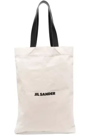 Jil Sander Totes & Shopper - White Tote Bag With Logo Print In Canvas - Gr. unisize - in - für Damen