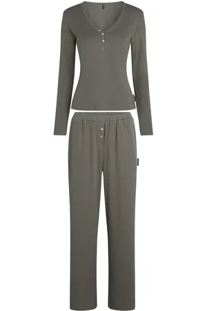 Karl Lagerfeld GERIPPTES PYJAMASET MIT KARL-LOGO - Größe L