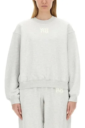 Alexander Wang Grey Sweatshirt With Minimalist Logo - Größe L