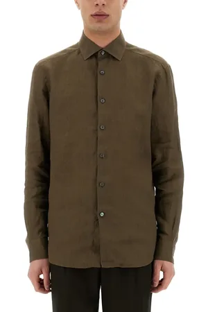 Ermenegildo Zegna Brown Linen Shirt - Größe L