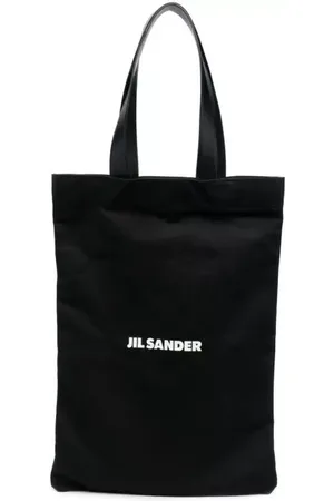 Jil Sander Totes & Shopper - Black Tote Bag With Logo Print In Canvas - Gr. unisize - in - für Damen