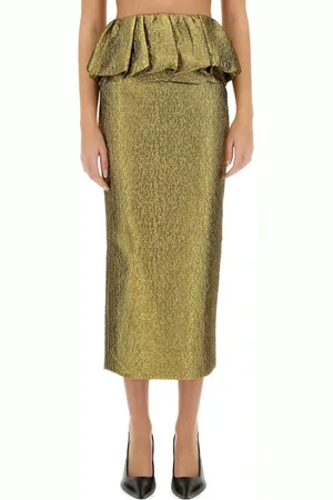 Self-Portrait Metallic Jacquard Midi Skirt - Größe 10