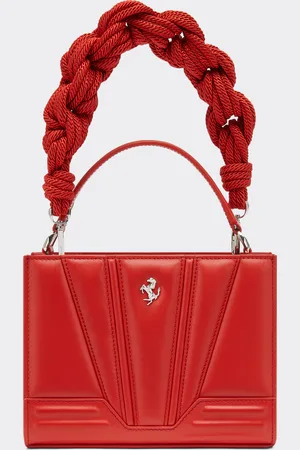 FERRARI GT Micro-Tote Bag aus Leder mit Scoubidou