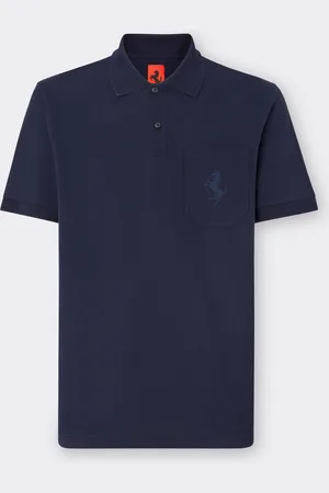 FERRARI Poloshirt mit Aufnäher mit tänzelndem Pferd