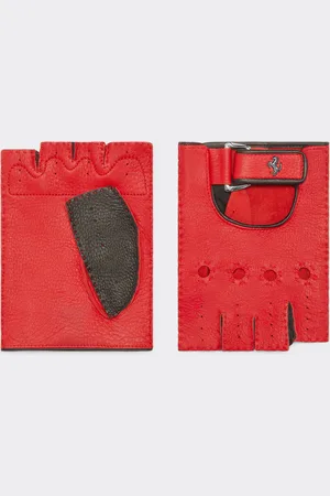 FERRARI Fahrerhandschuhe aus Leder mit Cavallino Rampante-Emblem