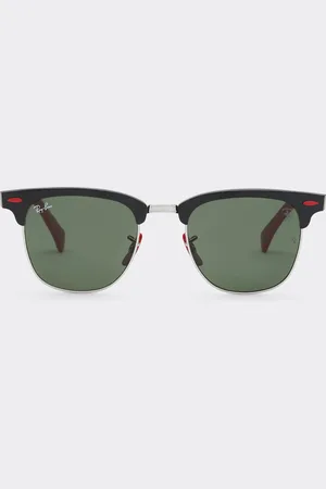 FERRARI Ray-Ban für Scuderia RB3807M aus schwarzem Metall mit grünen Gläsern