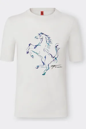 FERRARI T-Shirt mit tänzelnder Pferdegrafik
