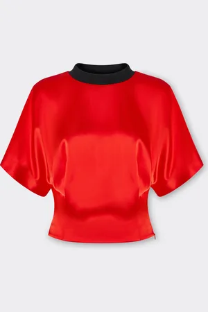 FERRARI Stretch-T-Shirt aus Satin-Twill
