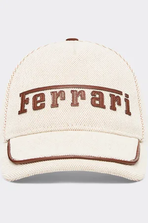 FERRARI Baseballkappe mit gesticktem -Logo und Lederdetails