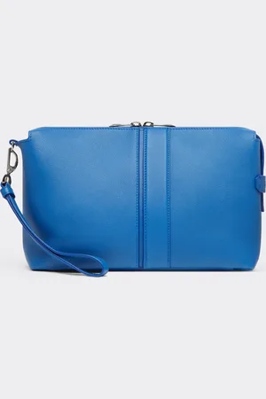 FERRARI Tasche aus genarbtem Leder mit Reißverschluss