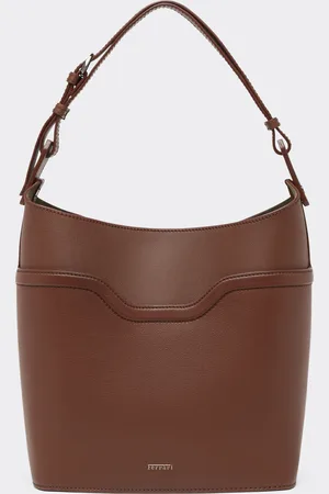 FERRARI Eimertasche aus genarbtem Leder