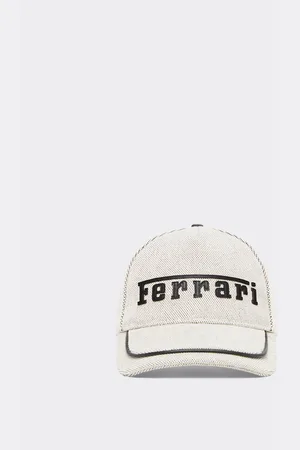 FERRARI Baseballkappe mit gesticktem -Logo und Lederdetails