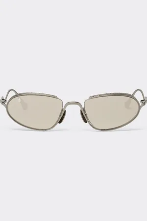 FERRARI Sonnenbrille aus silberfarbenem Titan mit grauen Gläsern